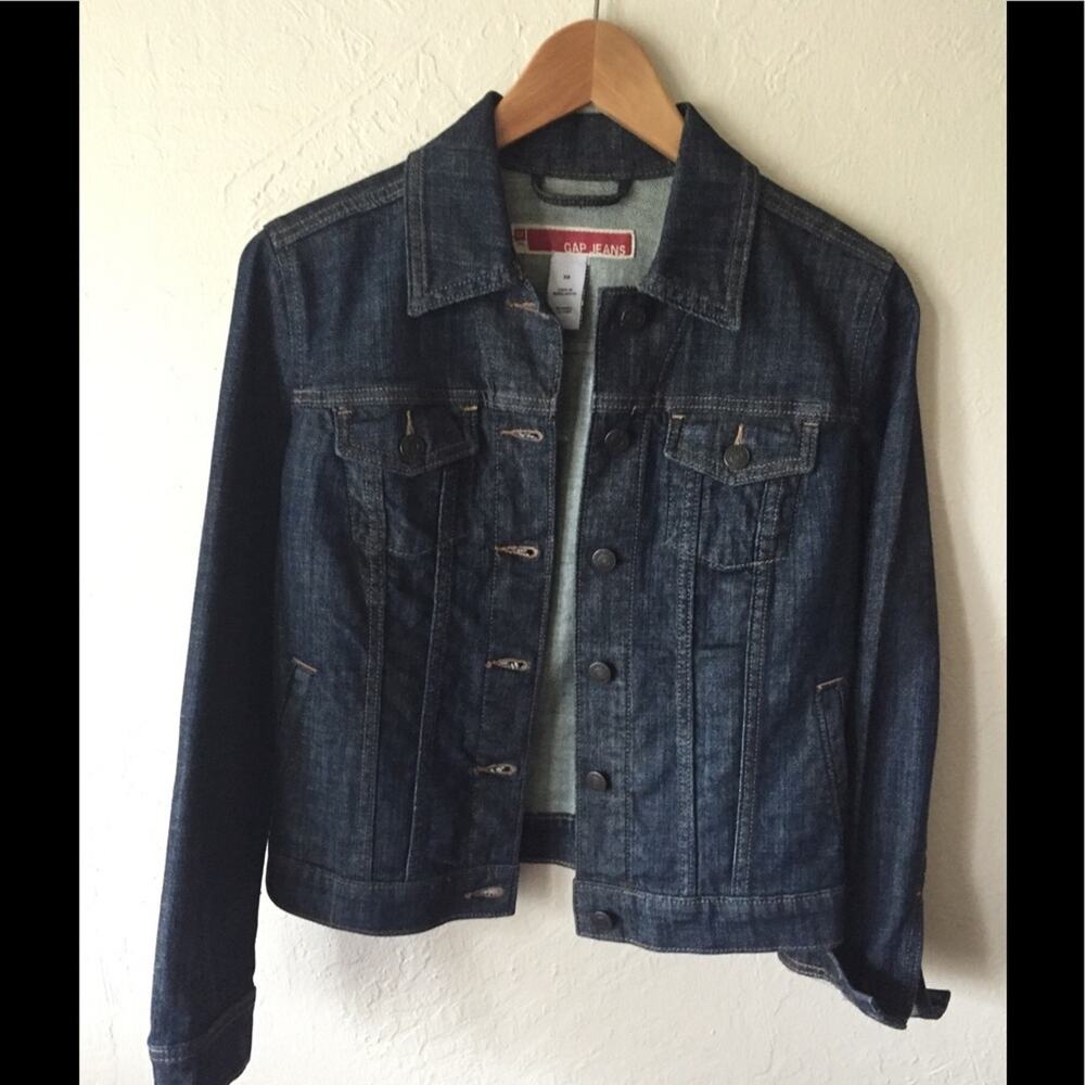 GAP Jeans Short Dark Wash Denim Jacket size XS